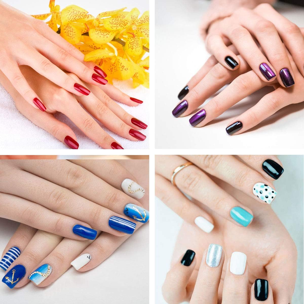 Acrylic Nail Tips 500Pcs Natural & 500Pcs Clear French Artificial False Tip for Manicure Nails Art Salons & Home DIY