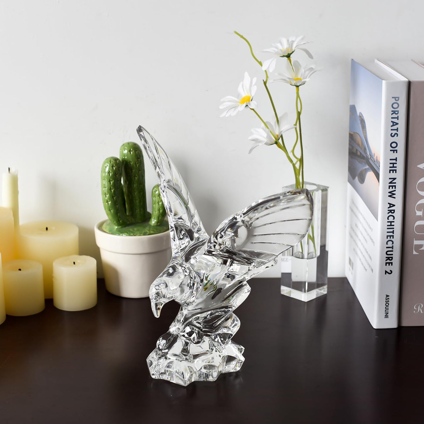 kitCom Crystal Bald Eagle Ornament,Crystal Eagle Modern Home Office Decor a Desktop Decor,Home Office Store Decoration Collection Gifts
