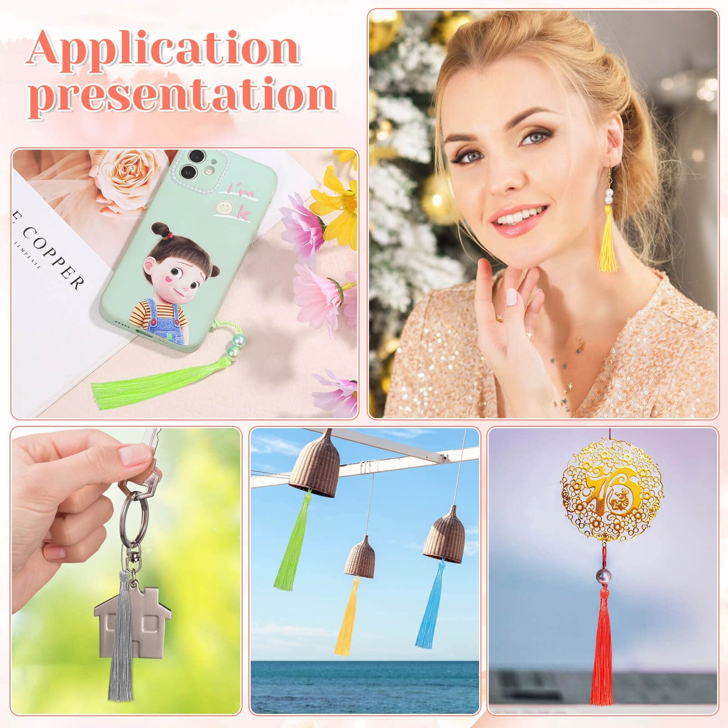 Bookmark Tassels Bulk, Cridoz 200Pcs Small Tassels Silky Handmade Soft Craft Mini Tassels with Loops for Bookmarks, DIY Crafts and Jewelry Making, 40 Colors