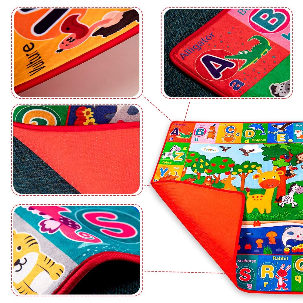 teytoy Baby Cotton Play Mat, Crawling Mat for Floor Mat Large Super Soft, Extra Thick (0.6cm), Plush Surface Foldable Non-Slip Non-Toxic