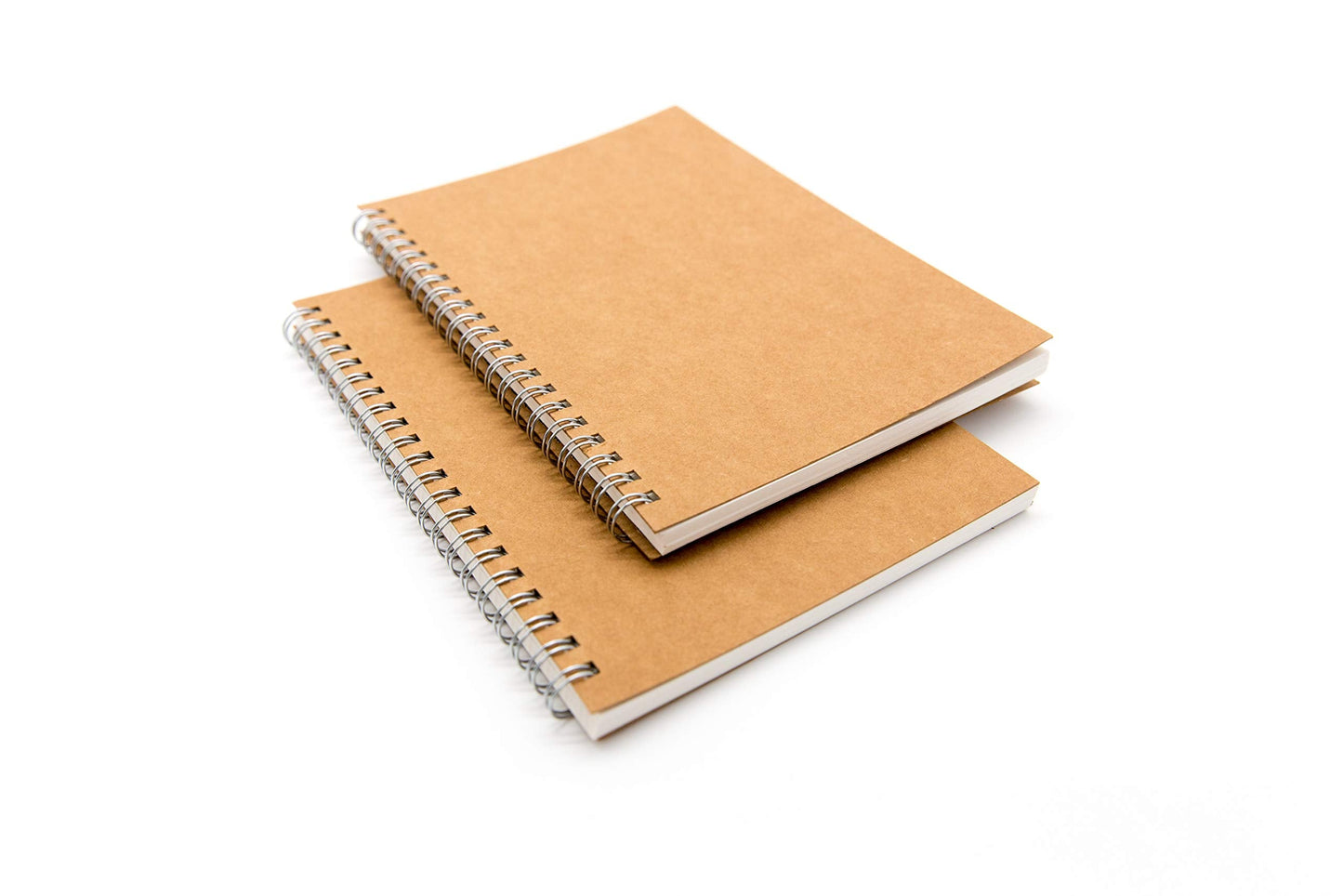 DSTELIN Blank Spiral Notebook, 6-Pack, Soft Cover, Sketch Book, 100 Pages / 50 Sheets, 7.5 inch x 5.1 inch, 100GSM, (Brown)