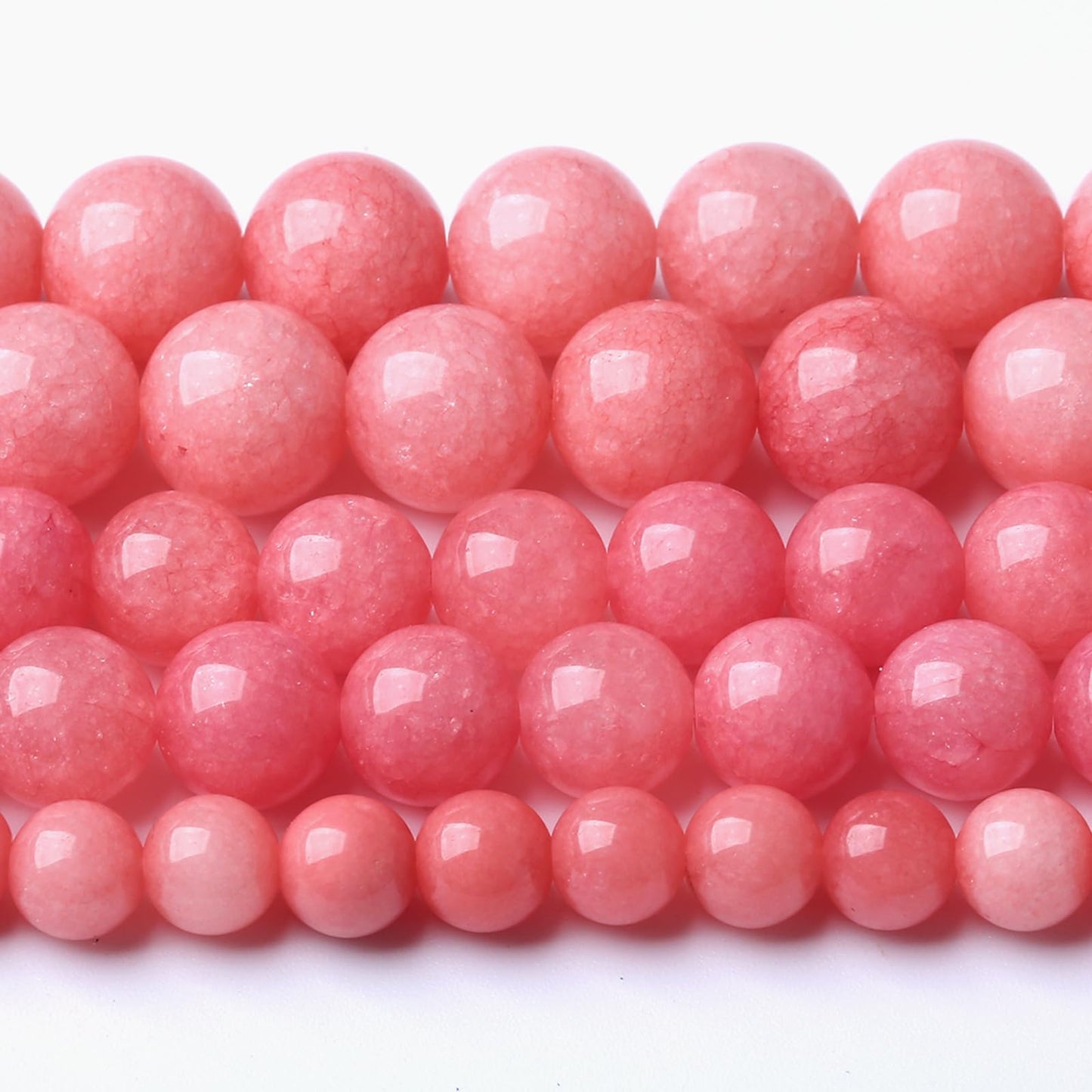 10MM Pink Rhodonite Jade Chalcedony Beads Natural Gemstone Beads Round Loose Beads for Jewelry and Bracelets Making 72pcs 2 Strands 32"
