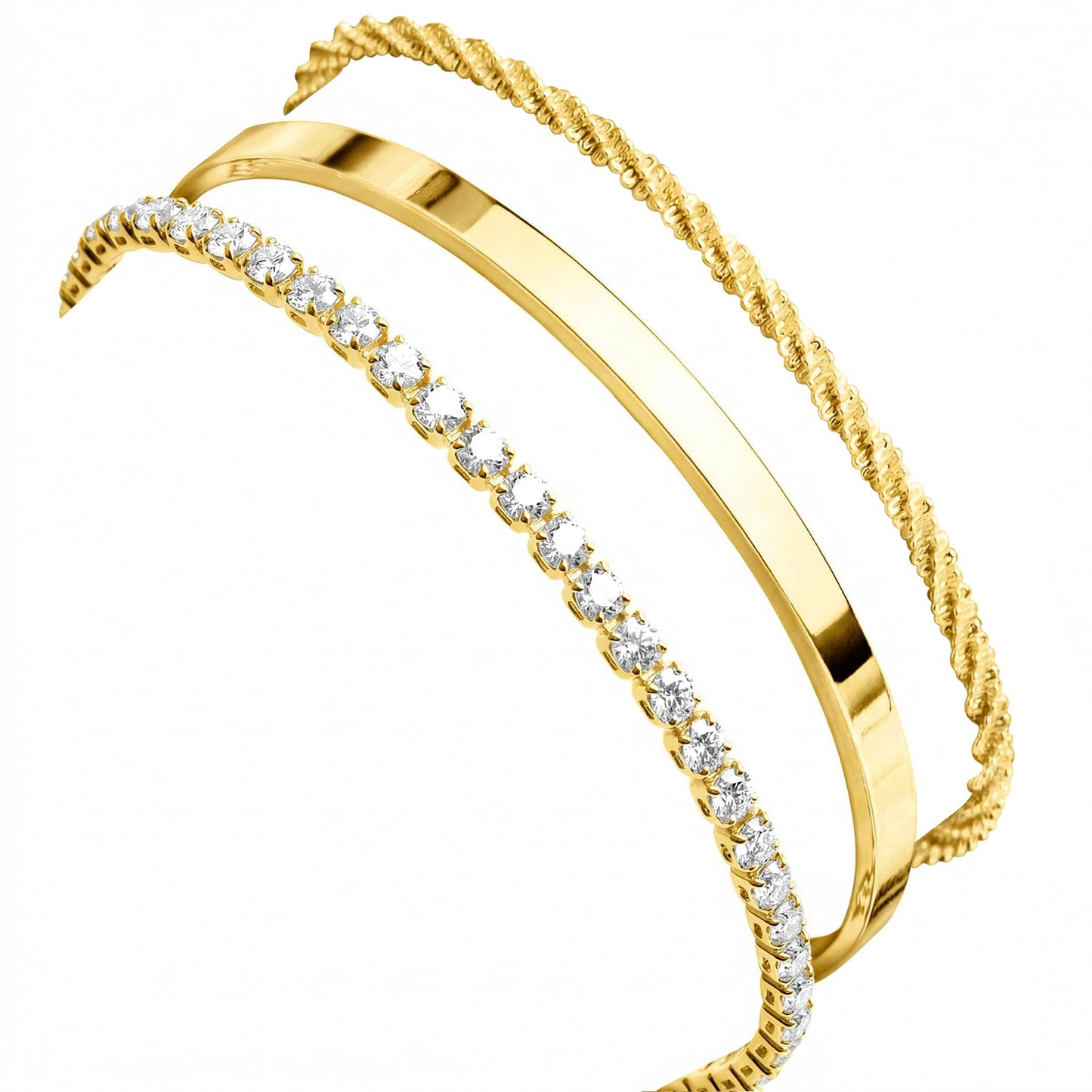 Gold Plated Tennis Bracelets Stack for Women, Bangle Link Chain Bracelets Set, Trendy Fashion Jewelry Gifts Adjustable