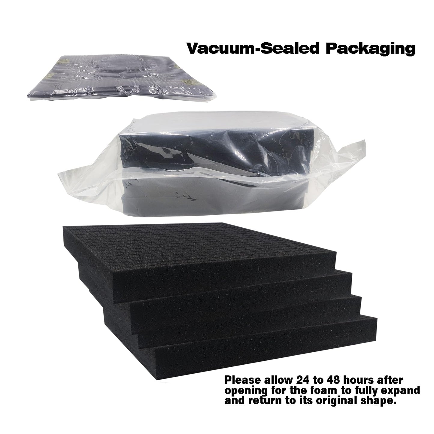 KYHSOM 4 Pack Pick and Pluck Foam 16x12x2 Inch - Pre-Cubed Cell Polyurethane Sheets for Tool Box, Camera, Craft and Protective Case Liner Organizer