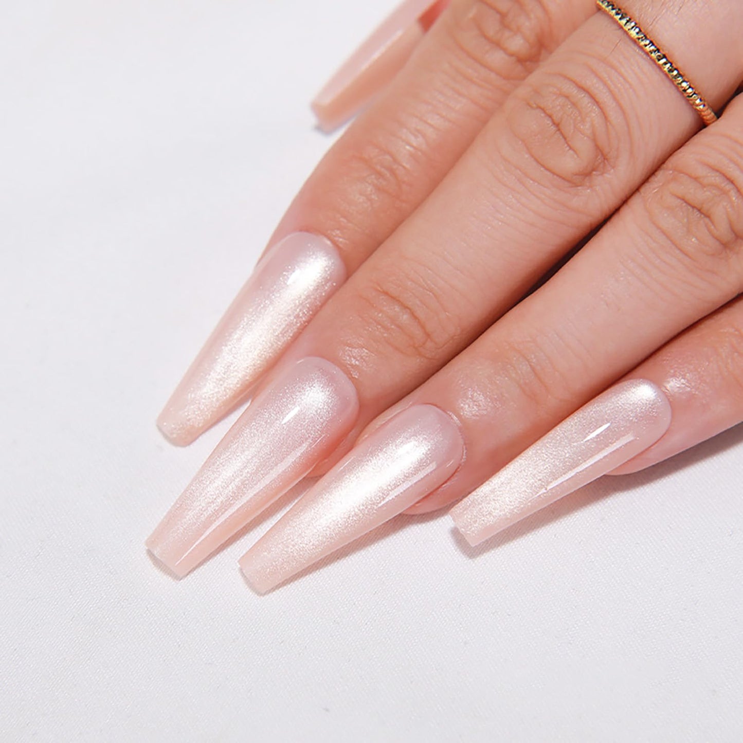 KKUUOO White Press on Nails Long Coffin Fake Nails Handmade False Nails with Glitter & Velvet Design Full Cover Glossy Acrylic Nails Stick on Nails for Women Fall Winter Manicure 24 Pieces