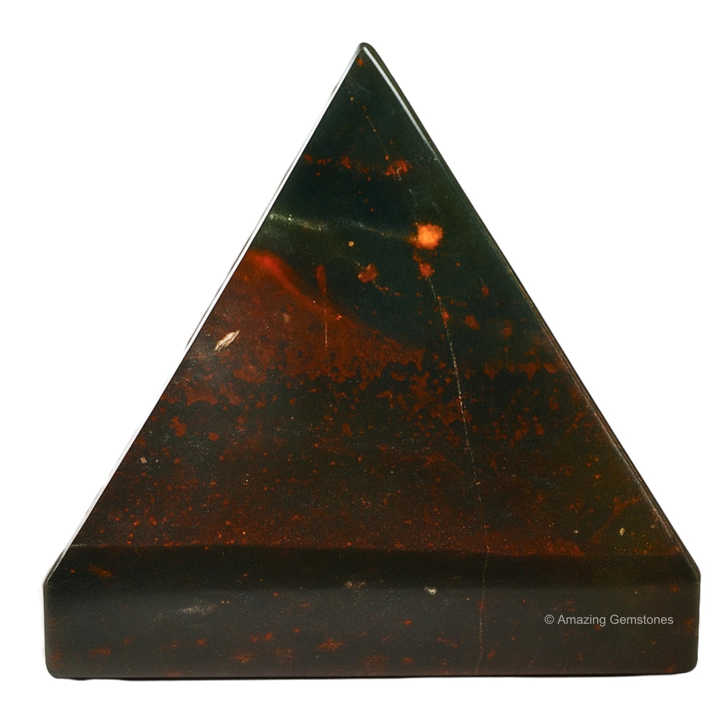 Amazing Gemstone Bloodstone Pyramid Crystal Healing Stones - 2" Great Pyramid Figurine of Natural Stone Pyramid for Meditation, Reiki, Chakra Balancing and Crystal Pyramids Grid