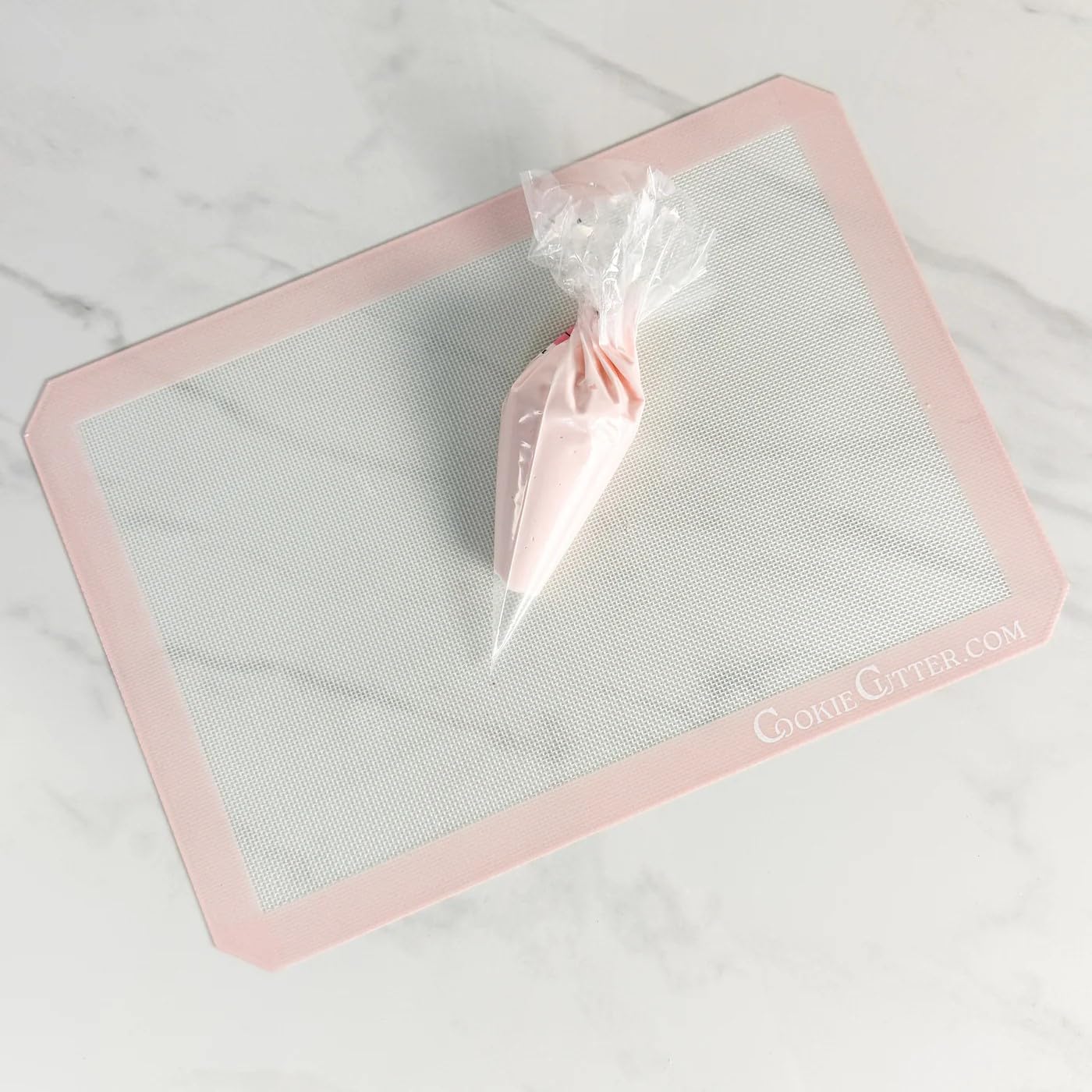 CookieCutter.com 16.5"x11.5" Pink Silicone Baking Mat - Reusable Nonstick Baking Sheet - Sandy Pink (2 Pack)
