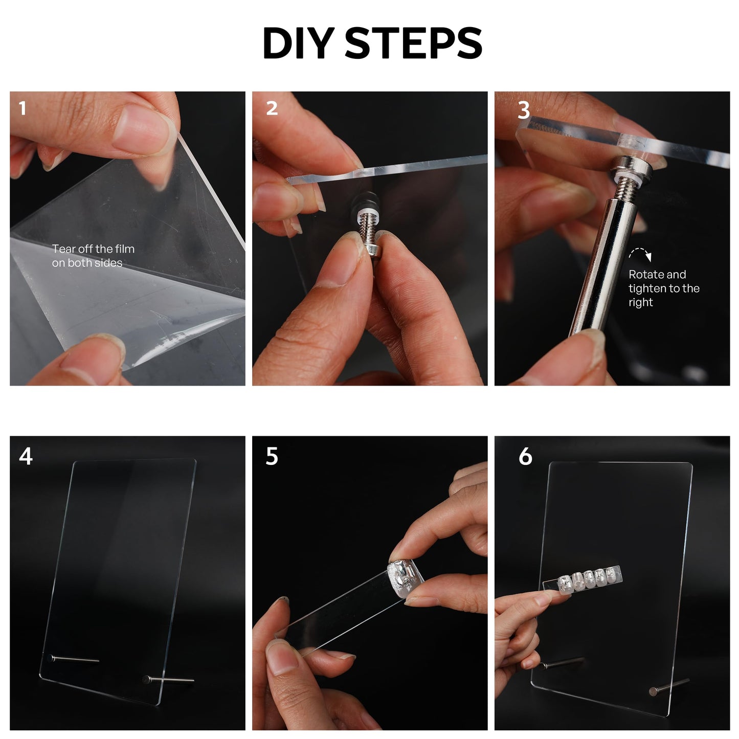 HLQHXWHZT Nail Art Display Board, Acrylic False Nail Tips Sample Display Nails Colors Sample Display Stand with 50pcs Small Display tips and double side tape for Salon Nails Art Practice (2pcs large)