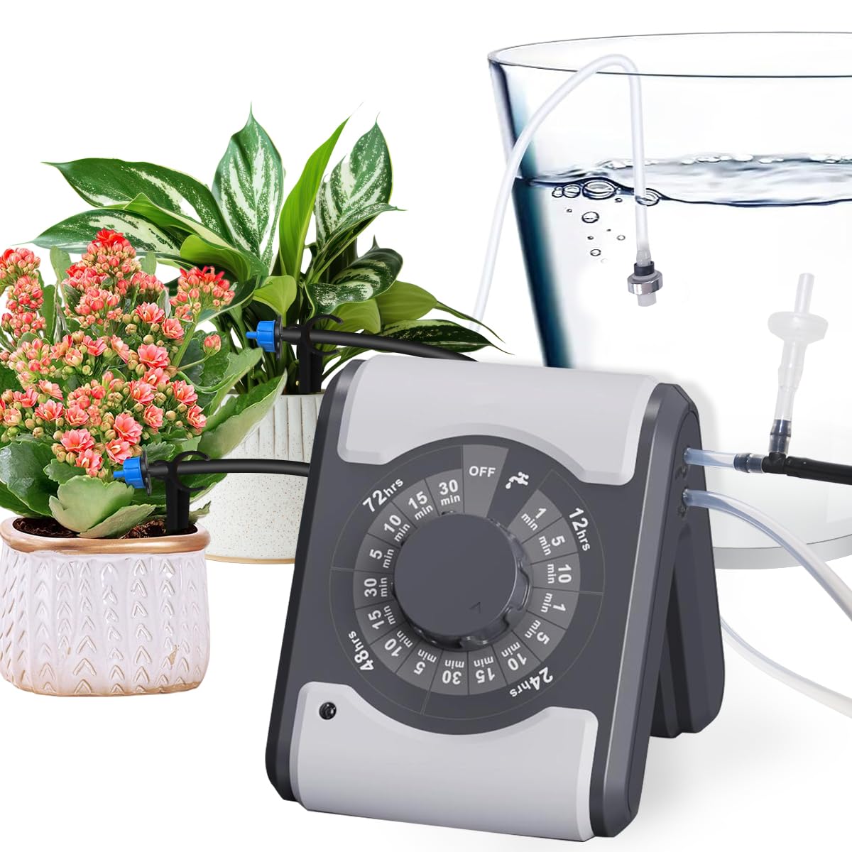 Automatic Drip Irrigation System for Houseplant Auto Easy DIY Watering Device Supported 10 Pots Indoor Plants with Anti-Siphoning Device