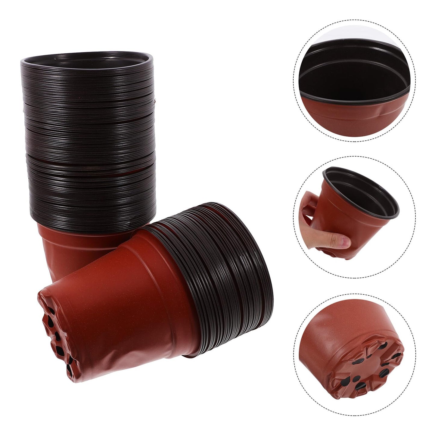 YARNOW 100pcs Plastic Strawberry Seedling Nursery Cups, Dual-Color Plant Cultivation Pots for Outdoor Gardening and Succulent Propagation