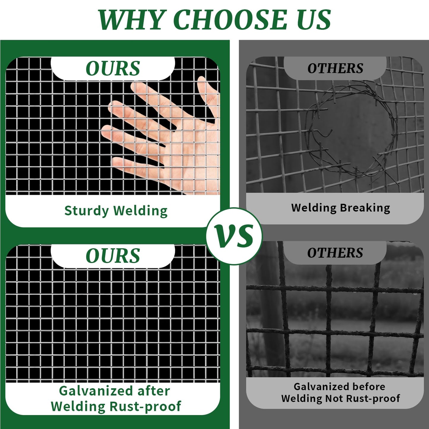 16in x 50ft 19 Gauge Hardware Cloth 1/2 Inch Mesh Roll - Galvanized Chicken Wire Fencing for Garden Fence, Poultry Netting, Gopher Barrier, Animal Cage Screen, Chicken Wire Craft Projects