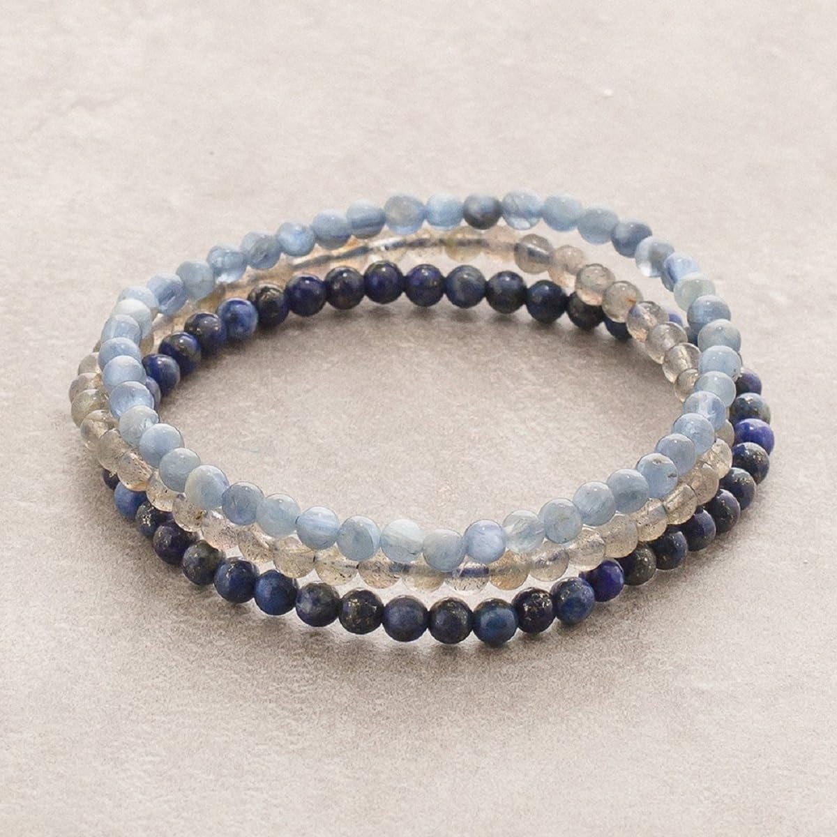 Handmade 4mm Tiny Beads Bracelet – Natural Healing Stone Beads for Yoga, Mala, and Bohemian Stacking – Stretch Bracelet for Men and Women (Snowflake Obsidian)