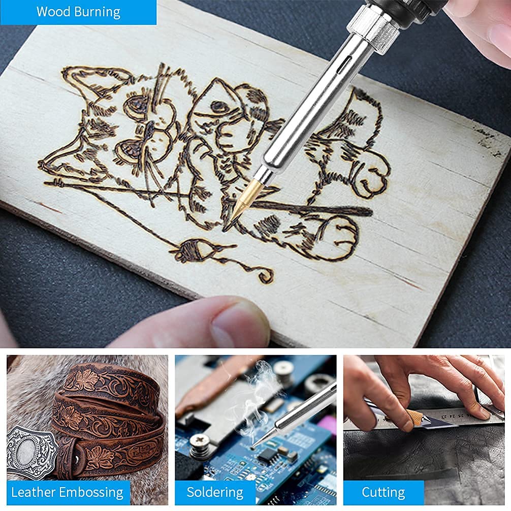 Wood Burning Kit 113pcs Professional Wood Burning Tool Adjustable Temperature Wood Burner Tools Set with Soldering Iron for Embossing Carving DIY Adults Crafts Beginners