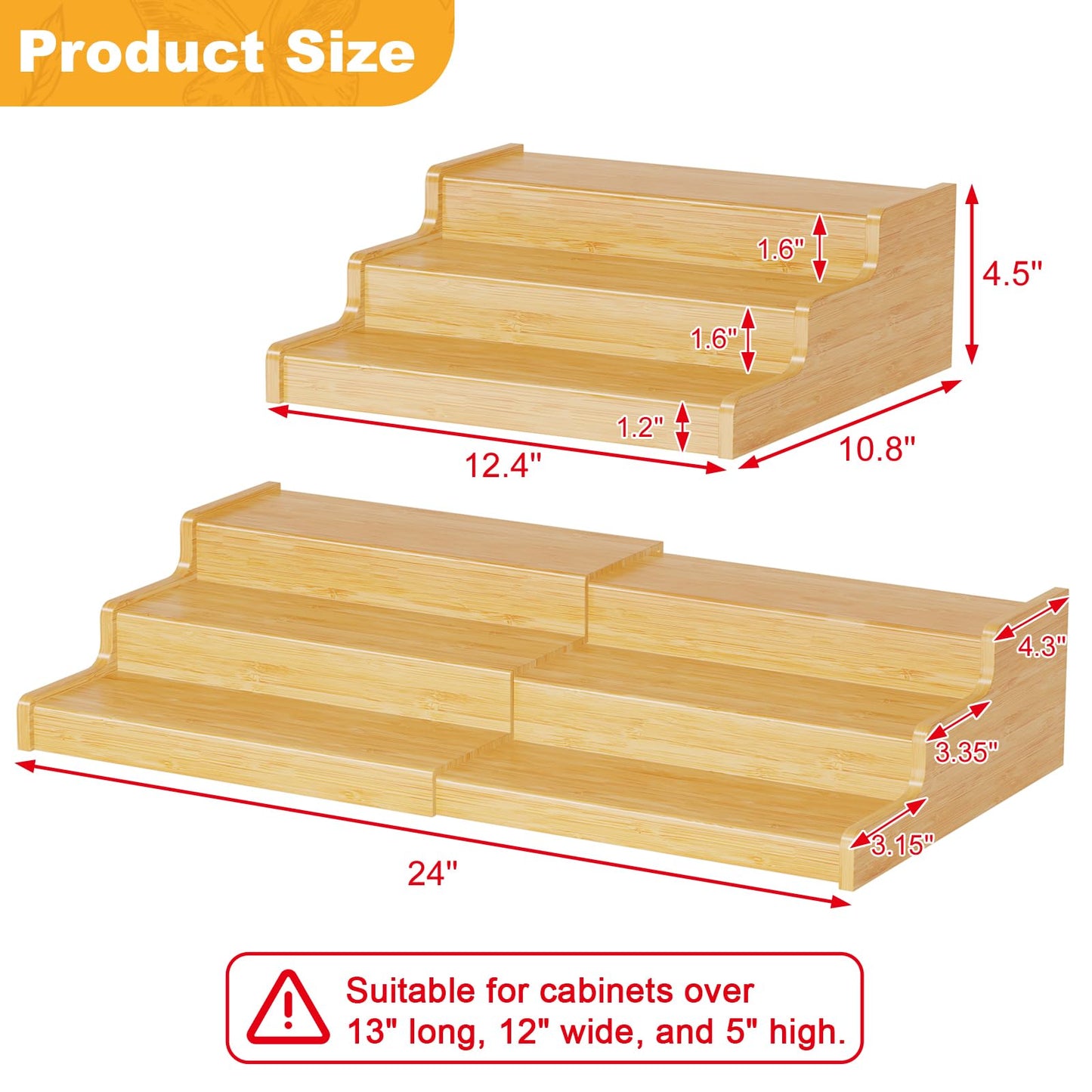 Expandable Bamboo Can Rack Organizer for Pantry, 3-Tier Adjustable Can Storage Holder, Soda Organizer Holds Up to 24 Cans, Canned goods Storage Display for Pantry, Cabinet, Countertop (patent pending)