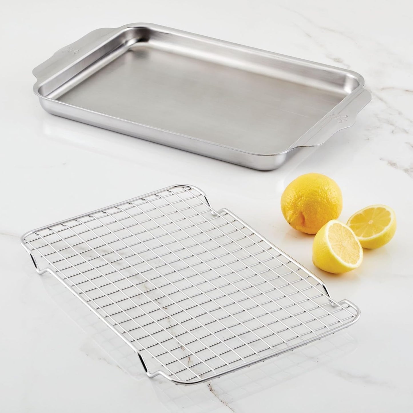 Hestan Provisions OvenBond – 9" x 12.5" Tri-ply Clad Stainless Steel Quarter Sheet Pan with Rack
