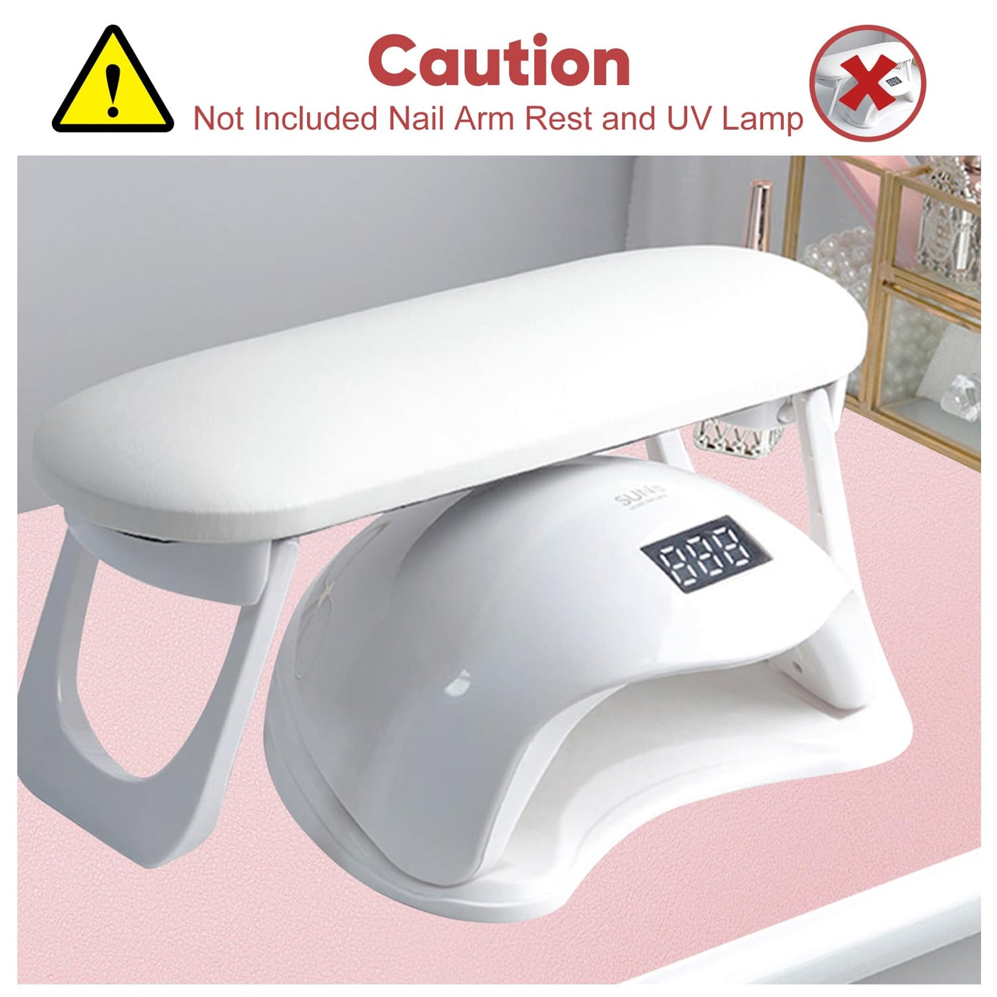 Subay Nail Art Table Mat Nail Arm Rest(Nail Hand Rest *1 & Nail Mat *1), Foldable PU Leather Nail Hand Rest for Acrylic Nails Cushion Hand Holder
