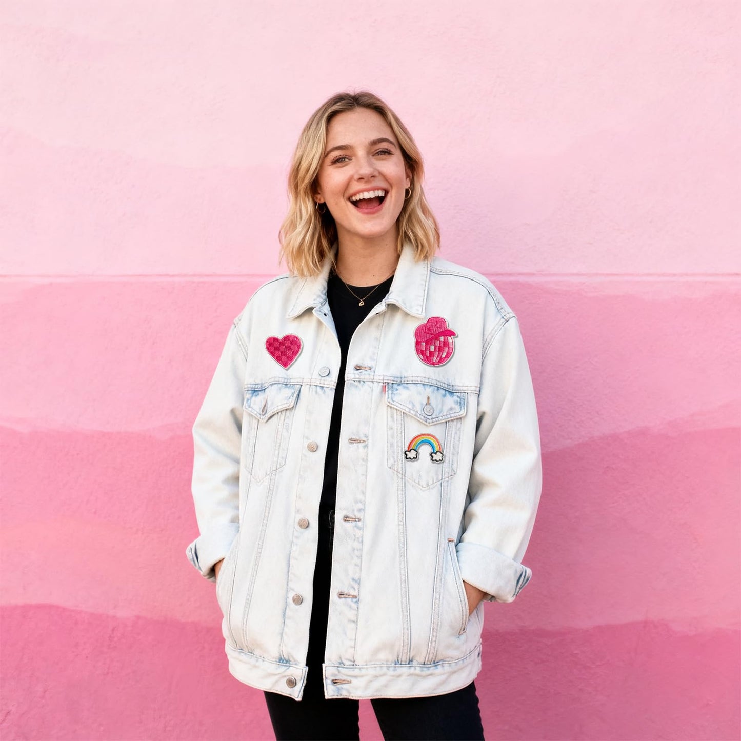 60Pcs Pink Iron on Patch, Random Assorted Styles Pink Theme Iron on Patches for Girls, Cute Preppy Applique Patches for Clothes, Dress, Hat, Jeans, DIY Accessories