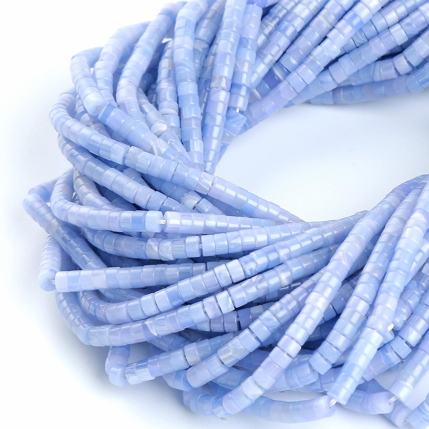 150pcs 2x4mm Natural Purple Agate Tube Shape Beads Loose Flat Round Cylinder Flat Spacer Stone Beads for Bracelet Earrings Jewelry Making