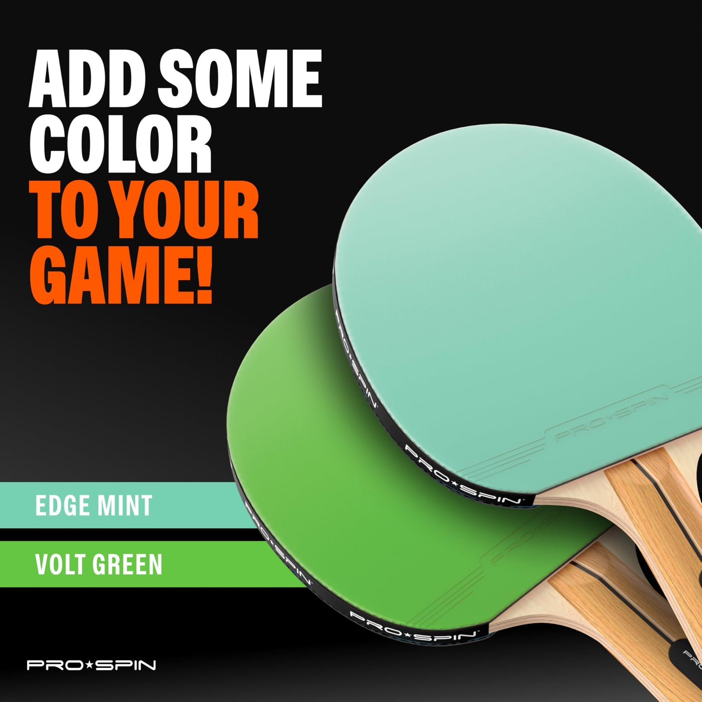 PRO-SPIN Ping Pong Paddles - High-Performance Set with Premium Table Tennis Rackets, 3-Star Ping Pong Balls, Storage Case | Professional Quality Ping Pong Paddle Set (Mint |Green, 2-Player Set)