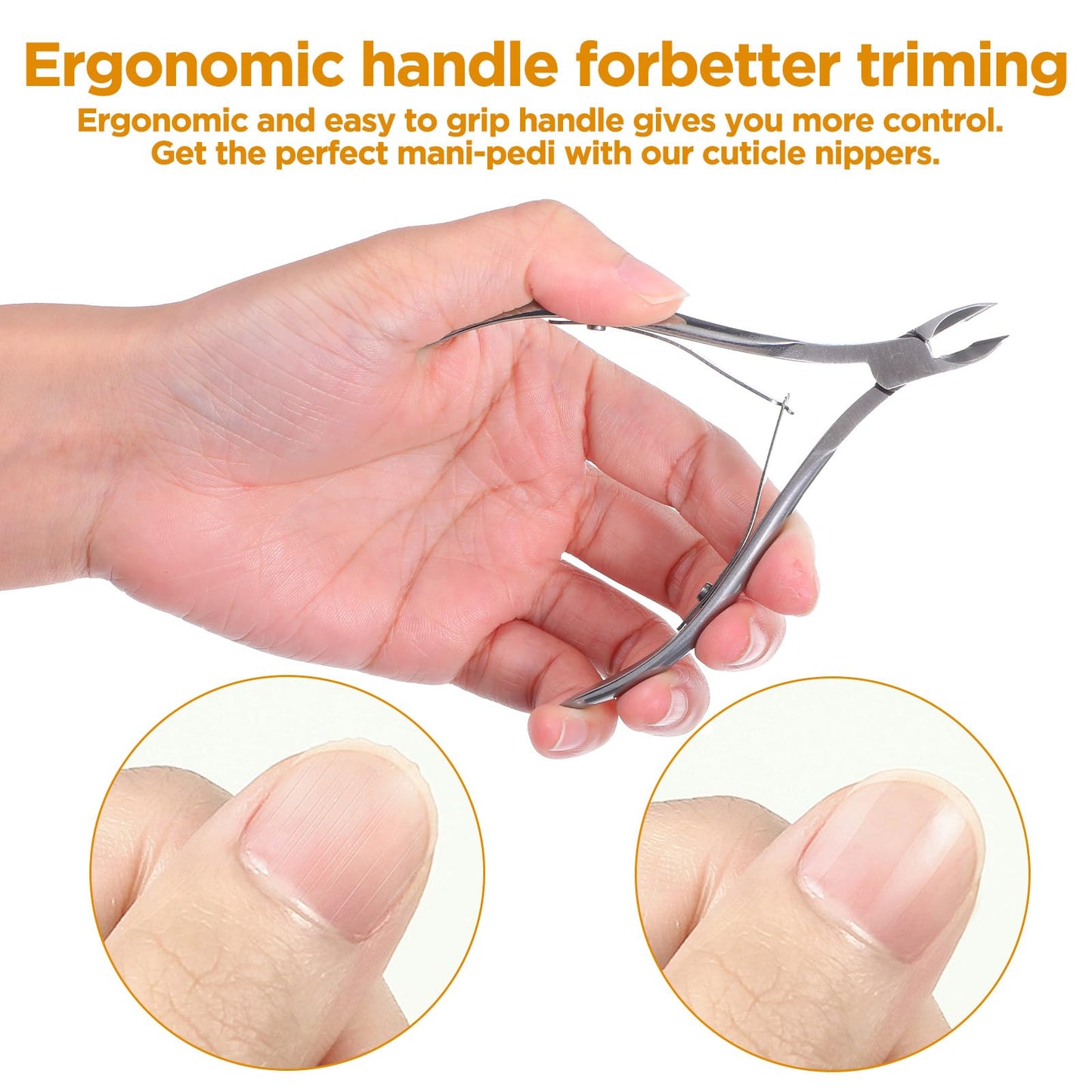 Ptwola 12 Packs Professional Cuticle Trimmer Nippers Stainless Steel Nail Cuticle Cutter Sharp Pointed Blade Dead Skin Remover Clipper Scissor Pedicure Manicure Tool for Fingernails Toenails Care