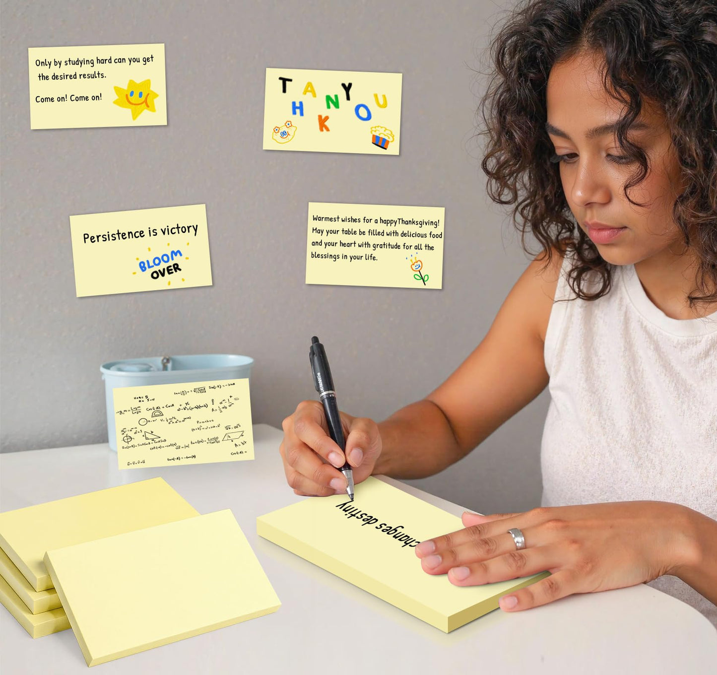 16 Pads Large Sticky Notes Yellow, 3 x 5 Inch Self-Stick Note Pads, 100 Sheets/Pad, Super Sticking Power, Clean Removal, Recyclable Memo Pads for Office, School, Home, and Meetings