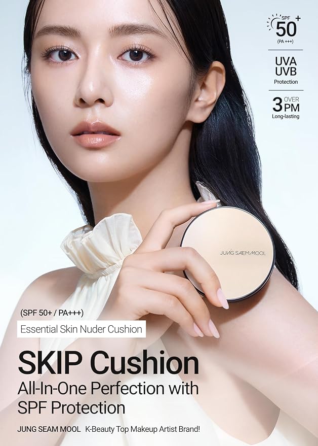 JUNG SAEM MOOL [ SPF ] Essential Skin Nuder Cushion (17 Fair Light) | Refill Included (0.98 Fl Oz) | SPF50 Broad Spectrum | Natural Finish | Makeup Artist Brand