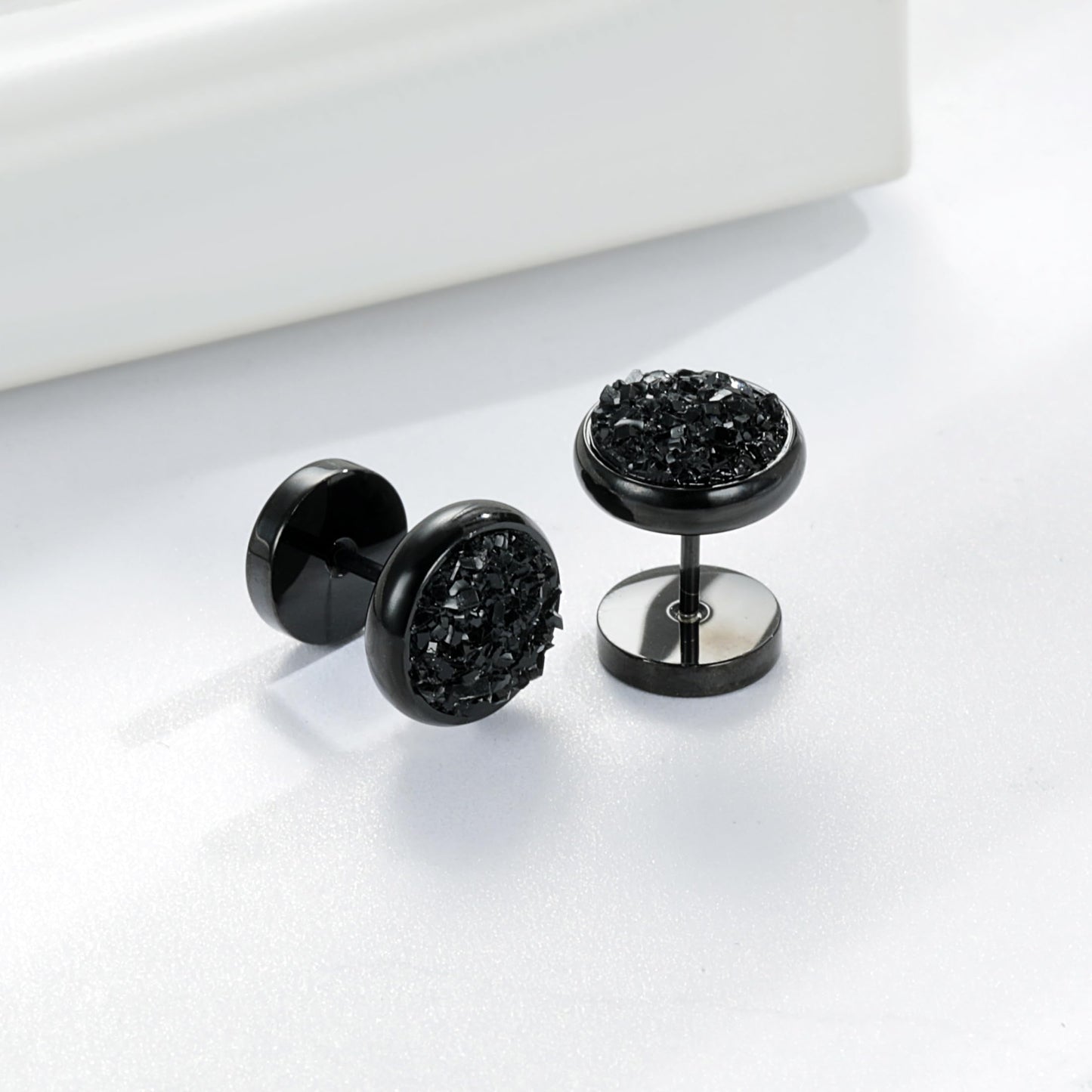 Women Men Flat Back Stud Earrings Non-Nickel Crystal Stone Earrings Titanium Stainless Steel Hypoallergenic Cartilage Earrings Stud for Sensitive Ears