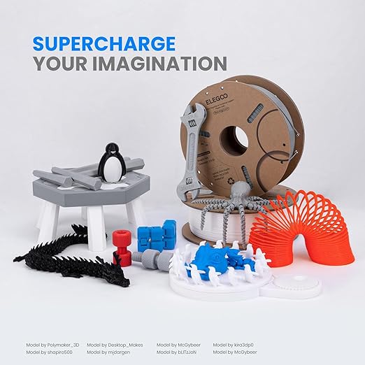 ELEGOO PLA Filament 1.75mm Black 4KG, 3D Printer Filament Bulk Dimensional Accuracy +/- 0.02mm, 4 Pack 1kg Cardboard Spool(2.2lbs) 3D Printing Filament Fits for Most FDM 3D Printers