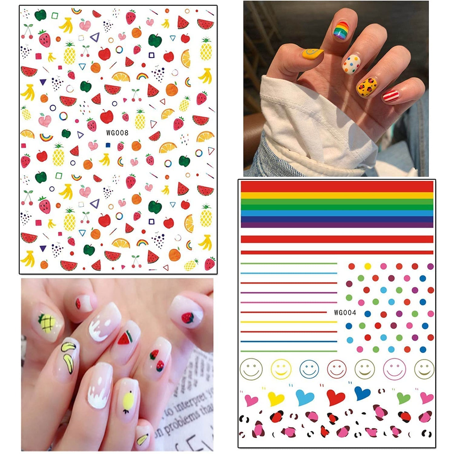 9 Sheets Thanksgiving Nail Art Stickers with 8 Sheets Flowers Nail Art Stickers