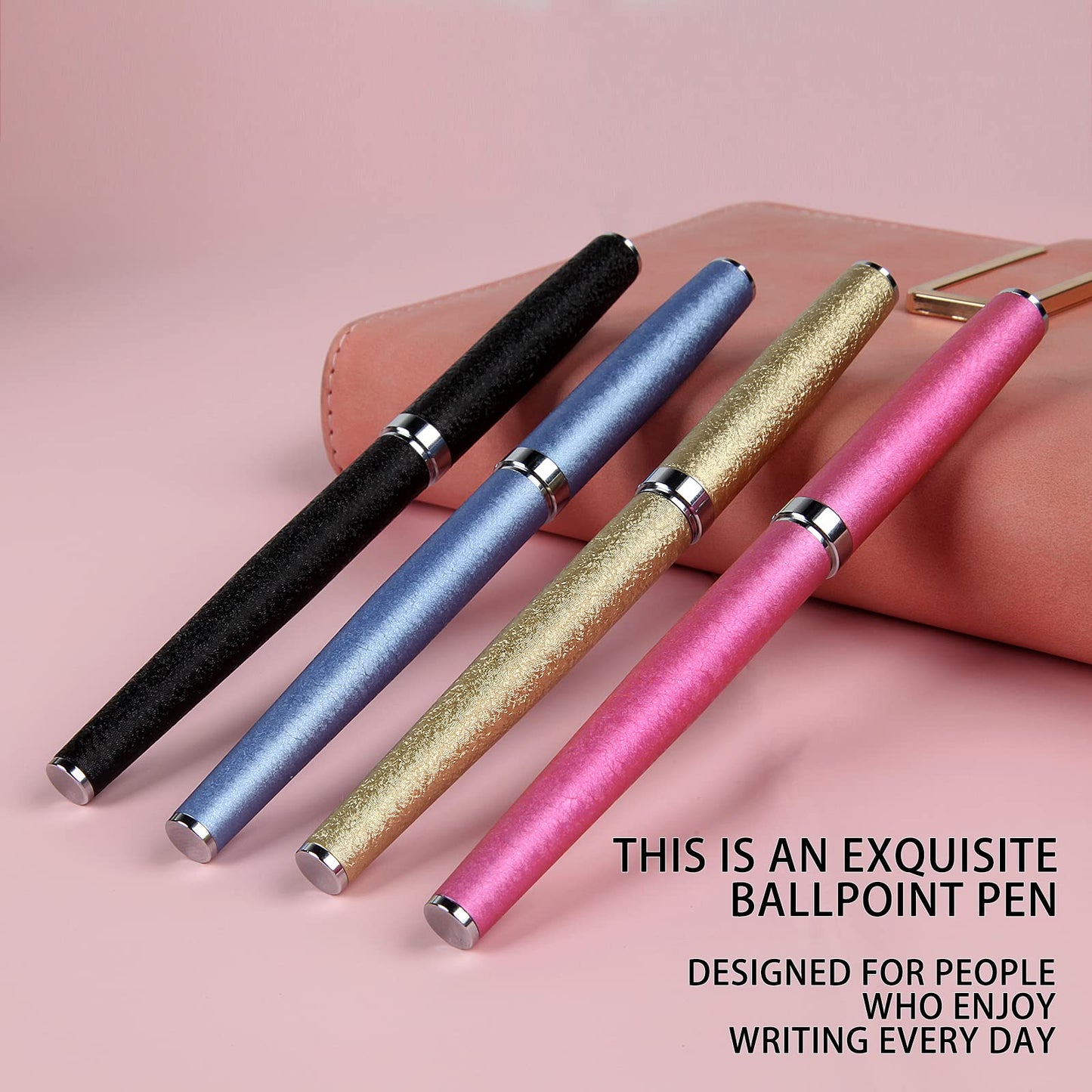 Zalantan Nice pens,luxury pen with cace,fancy pens Ballpoint Pen Smooth writing experience stylish design effortless writing executive pen-Gift Box with 0.5mm Black Extra 2 Refill (Blue)