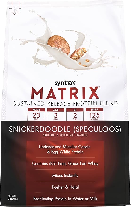 Syntrax Nutrition Matrix Sustained-Release Protein Blend, Snickerdoodle with Real Cookie Pieces 2 lbs.