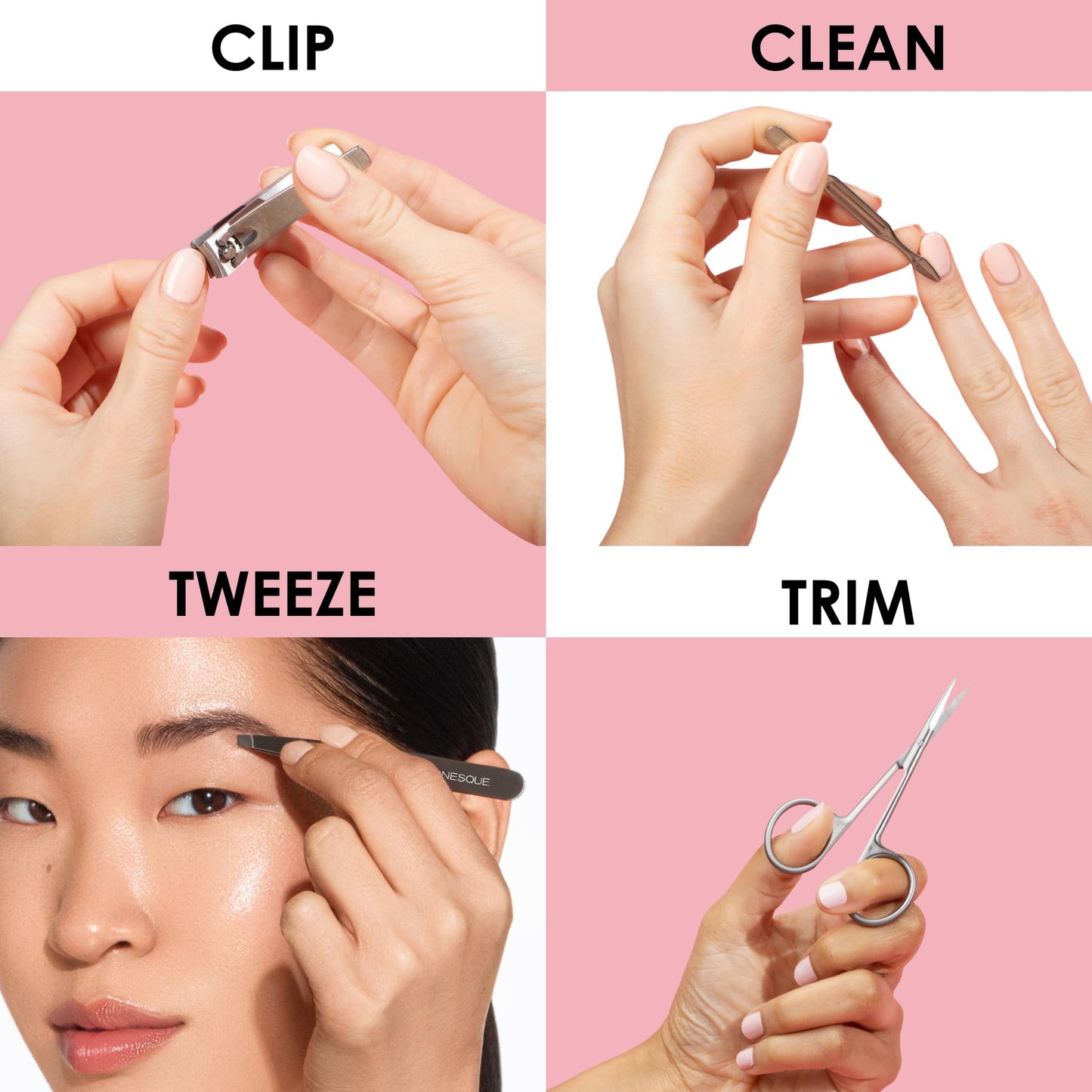 JAPONESQUE Travel Manicure Kit – 6-Piece Nail Tool Set in Compact Case for At-Home & Travel Use