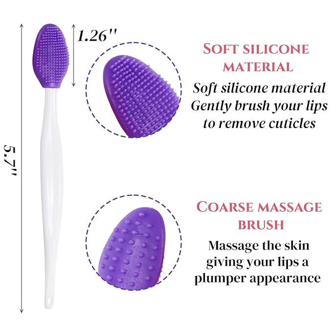 100 Pack Lip Scrub Brushes, Double Sided Silicone Exfoliating Lip Brush, Soft Lip Facial Cleaning Scrubber Tool Blackhead Remover for Smoother and Fuller Lip Appearance