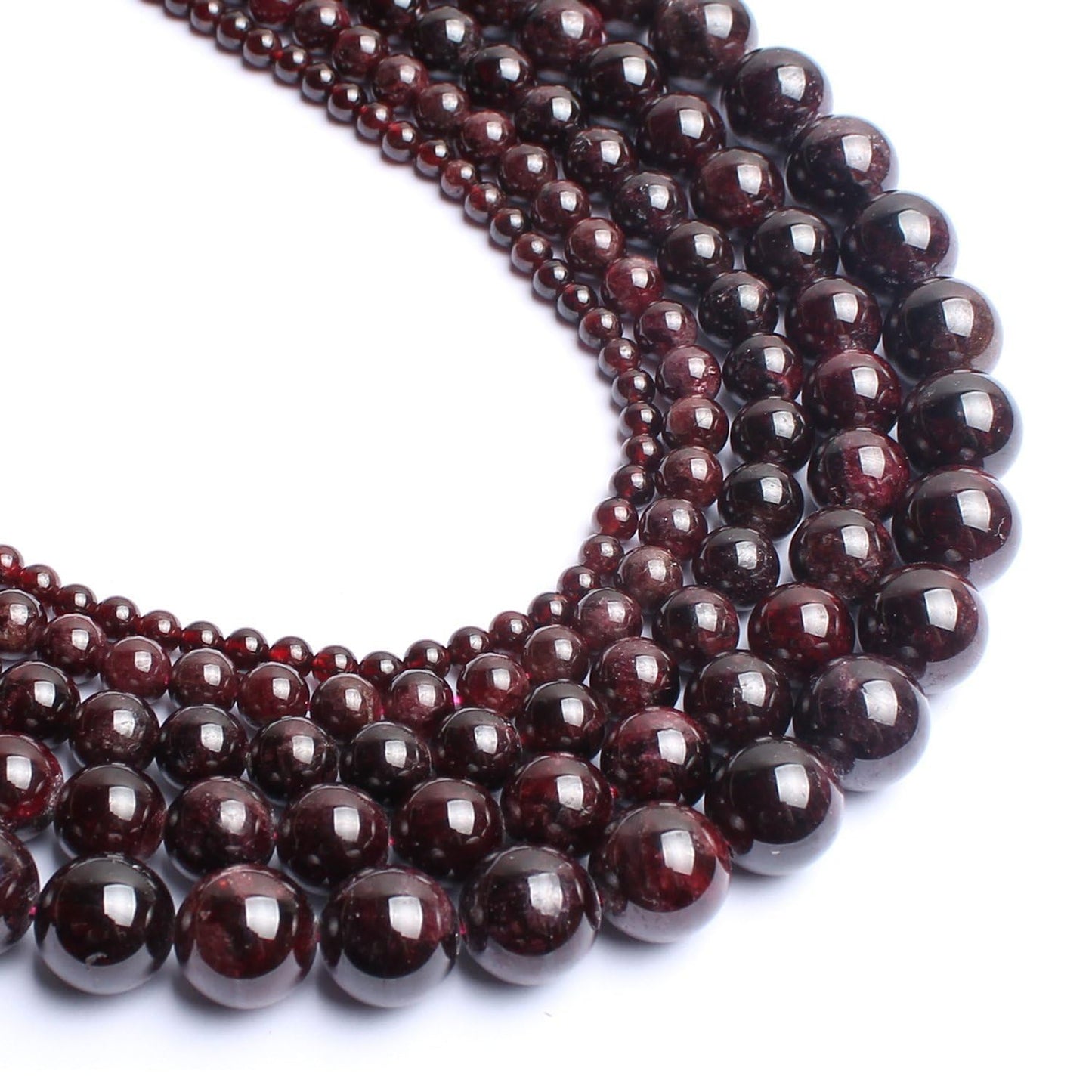 Yochus 45pcs Garnet Stone Beads，8mm Healing Power Natural Stone Round Loose Gemstone Beads for Jewelry Making Earring Necklace DIY Crafts