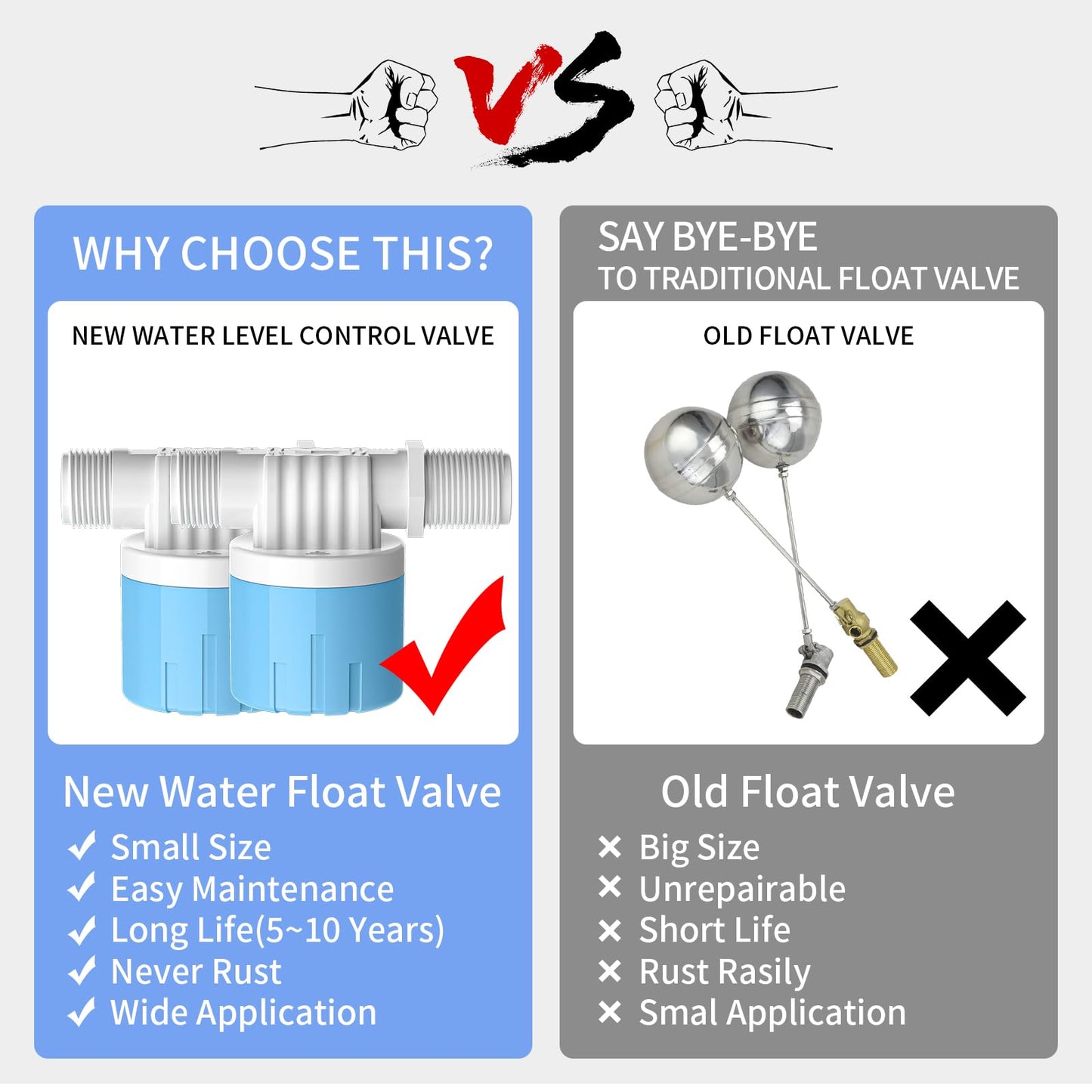 "1/2" Automatic Water Level Control Valve | Water Float Valve for Water Tanks | Water trough float valve | Automatic Filling | Automatic Shut Off | Perfect Upgrade for Water Tanks" (2-Pack)
