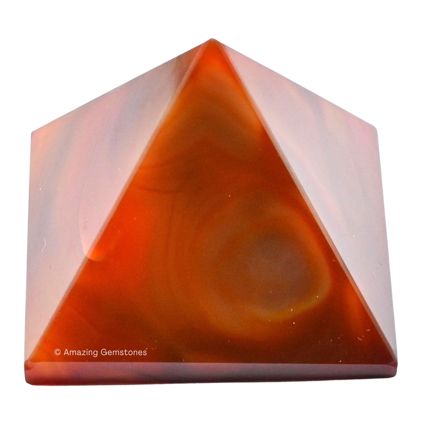 Amazing Gemstone Carnelian Pyramid Crystal Healing Stones - 2" Great Pyramid Figurine of Natural Stone Pyramid for Meditation, Reiki, Chakra Balancing and Crystal Pyramids Grid