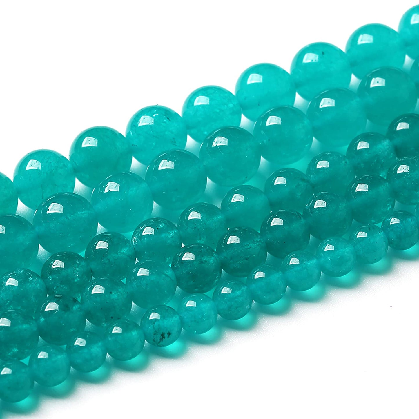 61PCS 6mm Natural Stone Beads Blue Amazonite Jade Stone Round Loose Beads for Jewelry Making DIY Bracelet Necklace 15 Inch