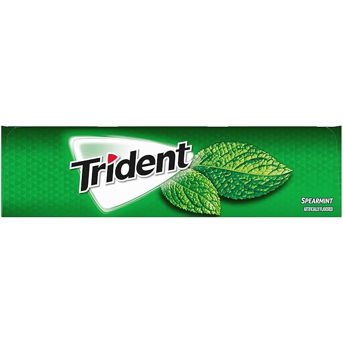 Trident Spearmint Sugar-Free Chewing Gum, 12 Packs of 14 Pieces (168 Total Pieces)