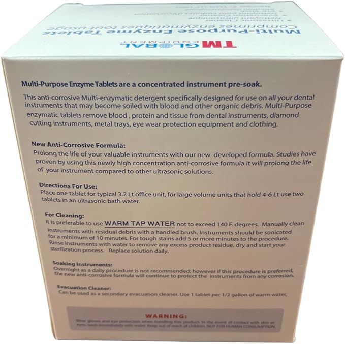 64 Tablets Ultrasonic Enzymatic Tablets 3 in 1, Ultrasonic Cleaner, Evacuation Cleaner, Tools Pre-Soak enzyme Tablets