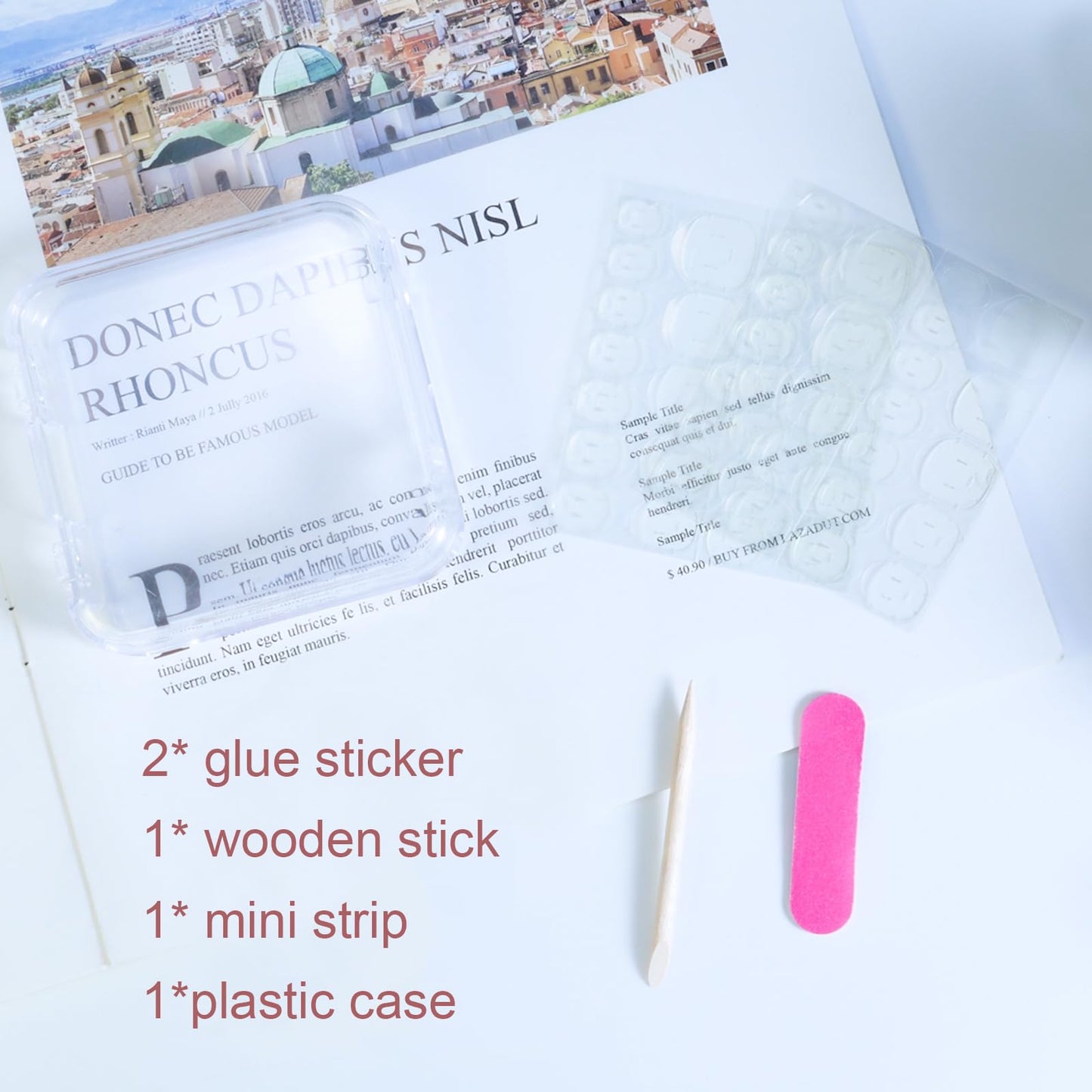 AEZUNI Press On Nails -Bling Light Grey Gradient Medium Square False Nails for Women Gilrs | Reusable Stick On Fake Nails with Glue | Medium Size