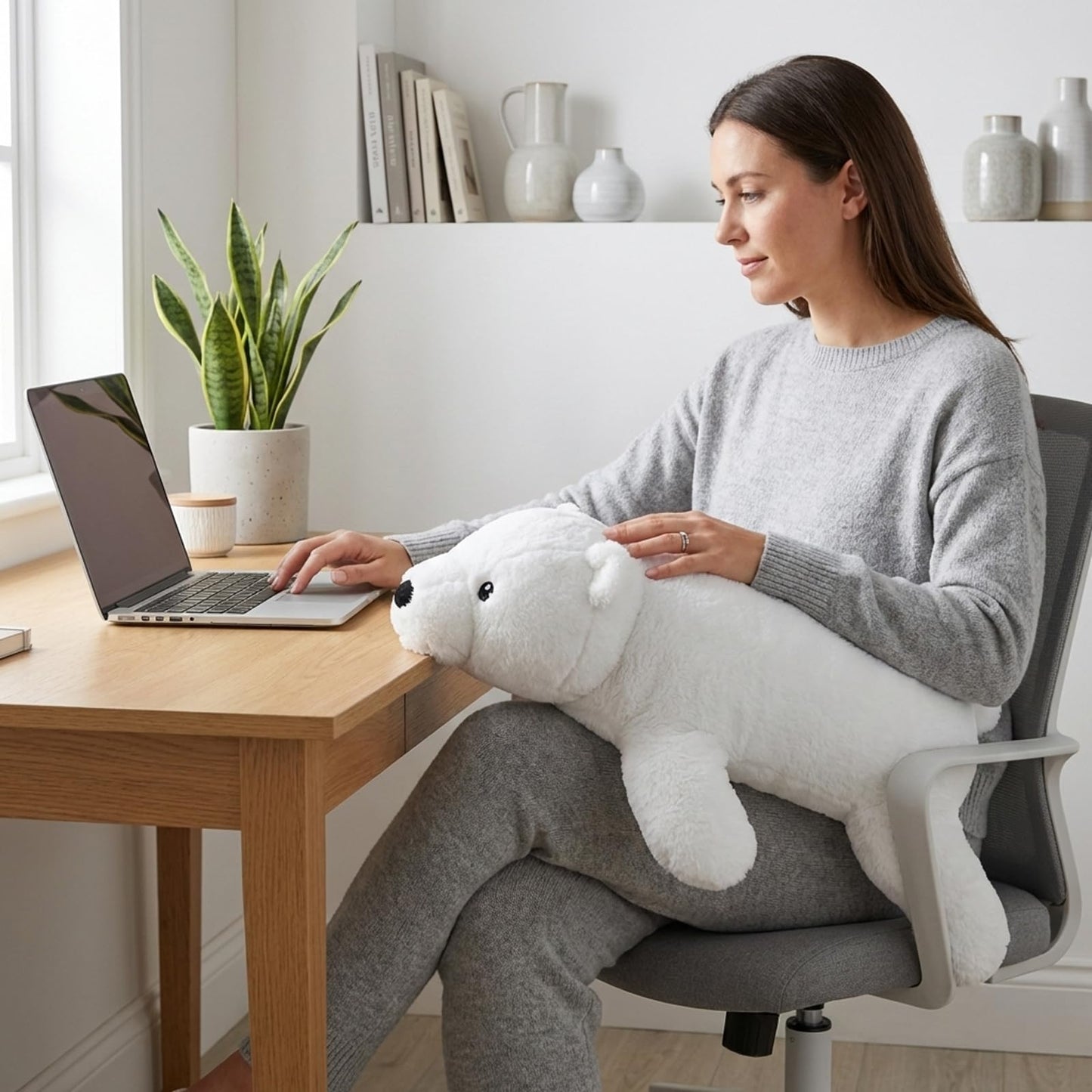 WEIGEDU Large Plush Polar Bear Stuffed Animal – 20" Soft White Cuddly Toy for Kids, Toddlers & Polar Bear Lovers – Adorable Sleeping Pillow Buddy for Bedtime, Travel & Gifting