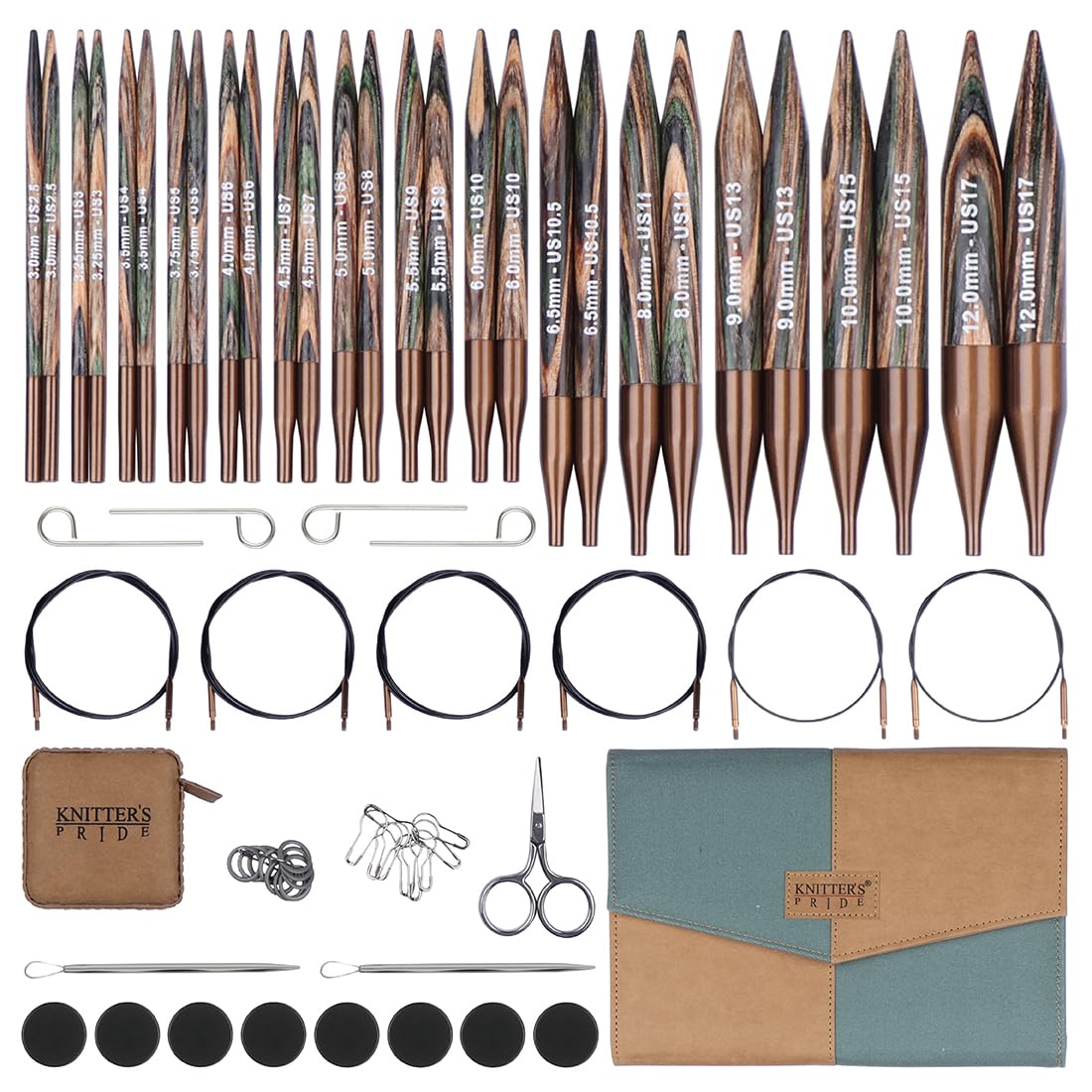Knitter’s Pride Terra Grande Interchangeable Needle Set 4""(10cm) – 14 US Sizes (2.5 to 17)