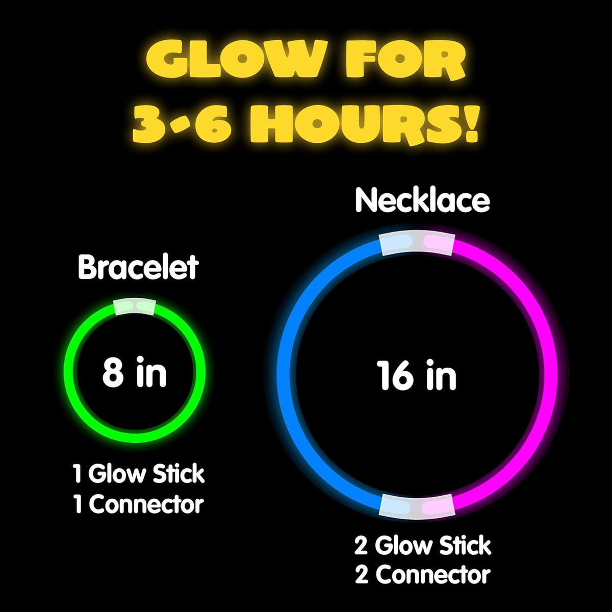 JOYIN 1000 Pcs 8" Glow sticks Bulk Party Favors Pack, Neon Glow in the Dark Party Supplies, Light Up Necklaces and Bracelets with Connectors, Christmas, Halloween, Football, Birthday Decorations