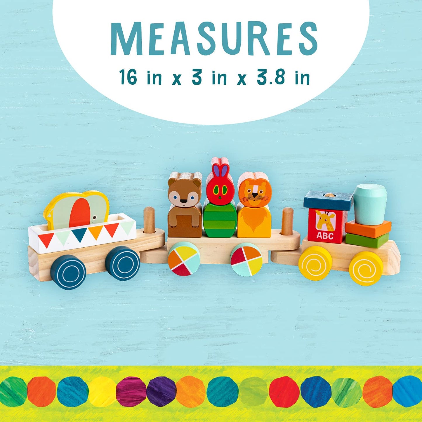 Kids Preferred World of Eric Carle The Very Hungry Caterpillar Wooden Train Set, 12 Pieces