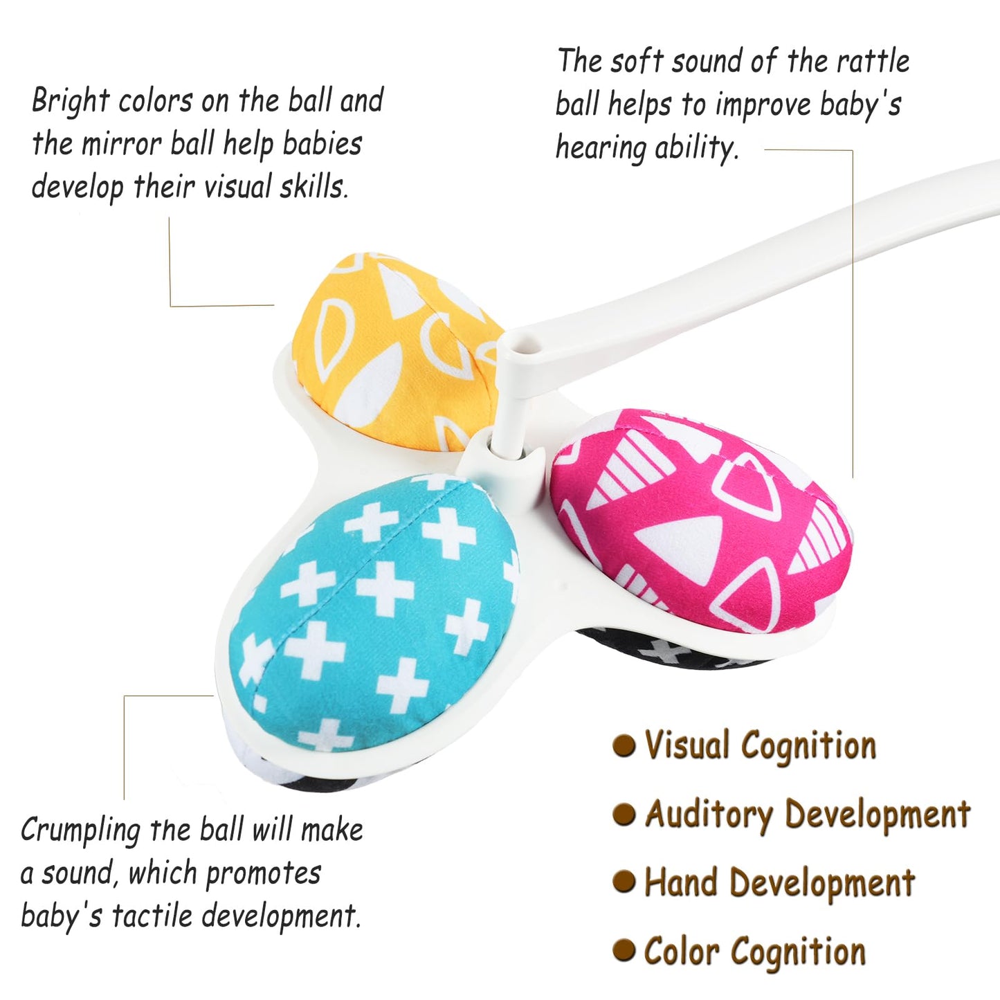 Tayerop The Replacement Balls (for Mamaroo Swing) Offer More Interaction and Reversible Ball Options to Complement The Multi-Coloured with MamaRoo Cradle in a Set of 3 Balls ﻿
