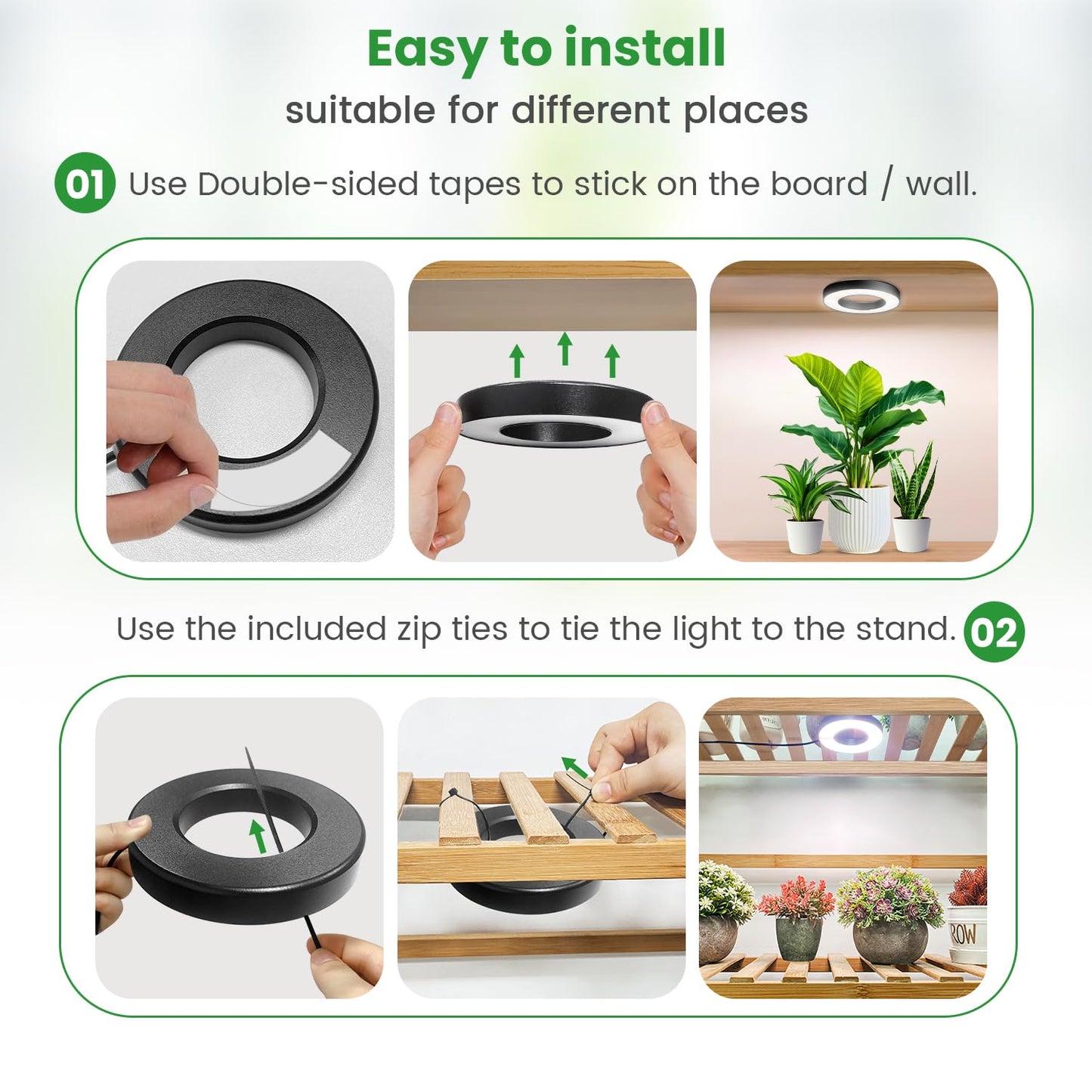 Wiaxulay Grow Lights for Indoor Plants, 192 LED Full Spectrum Plant Lights for Indoor Growing, 12V/2A Under Cabinet Grow Lamp with Auto Timer 6/12/16 Hrs, 3 Lighting Mode, 5 Brightness, Four Head