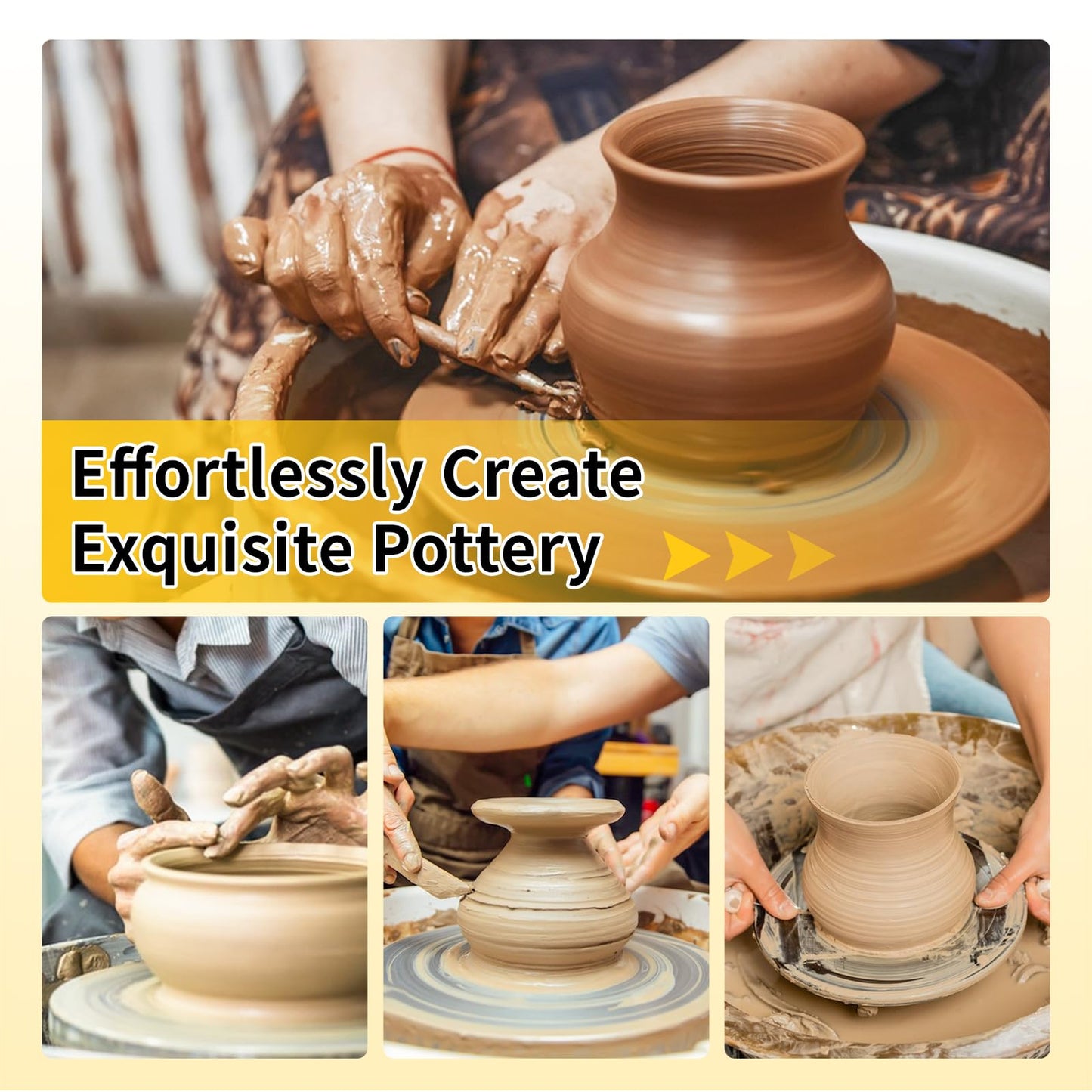 Yncotte Pottery Wheel, 7 Inch Sculpting Wheel Double-Sided Banding Wheel Pottery Turntable Aluminium Alloy Metal Rotating with Ball Bearings for Ceramics Clay Model Making Cake Decor Paint Spraying