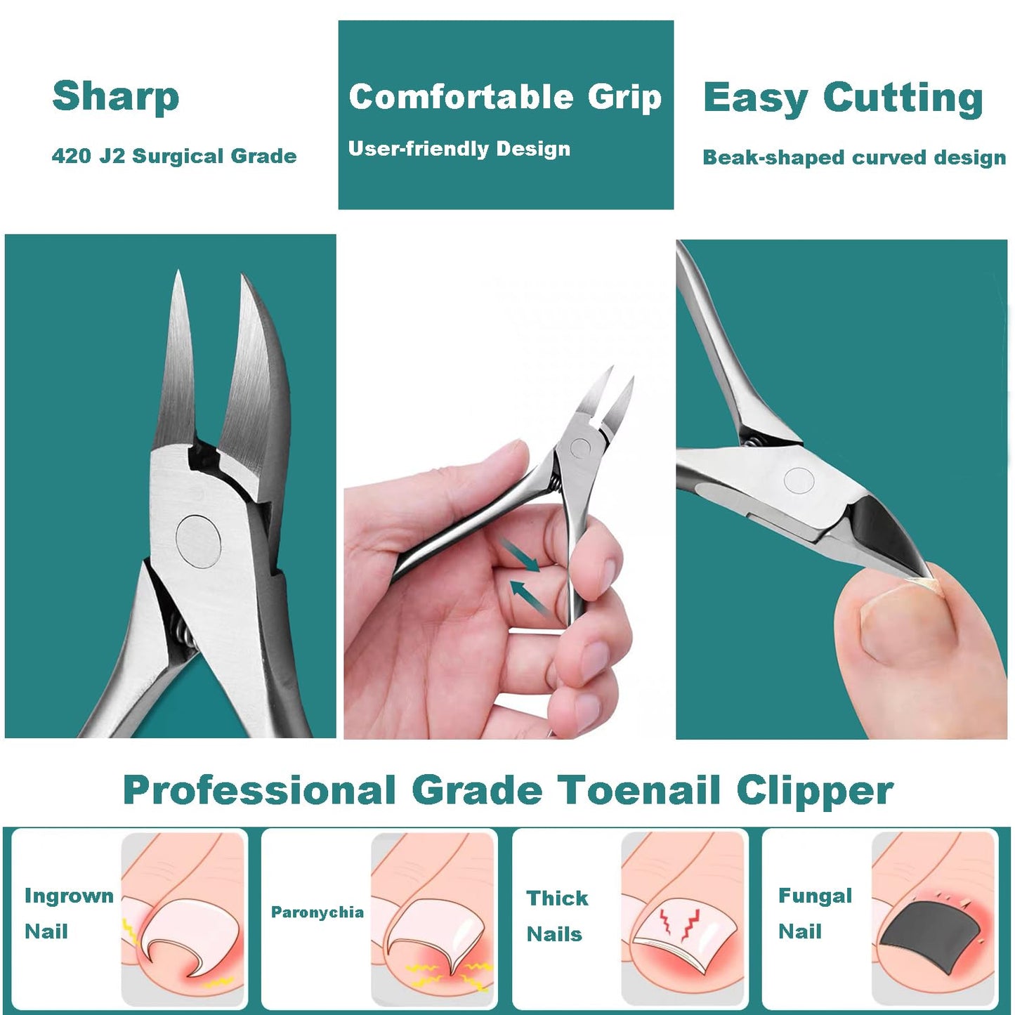 Ingrown Toenail Removal Kit Pedicure Tools for Feet Professional Knife Set Stainless Steel Ingrown Toenail Treatment Calloused Feet Remover Tool (7 Pcs Set)