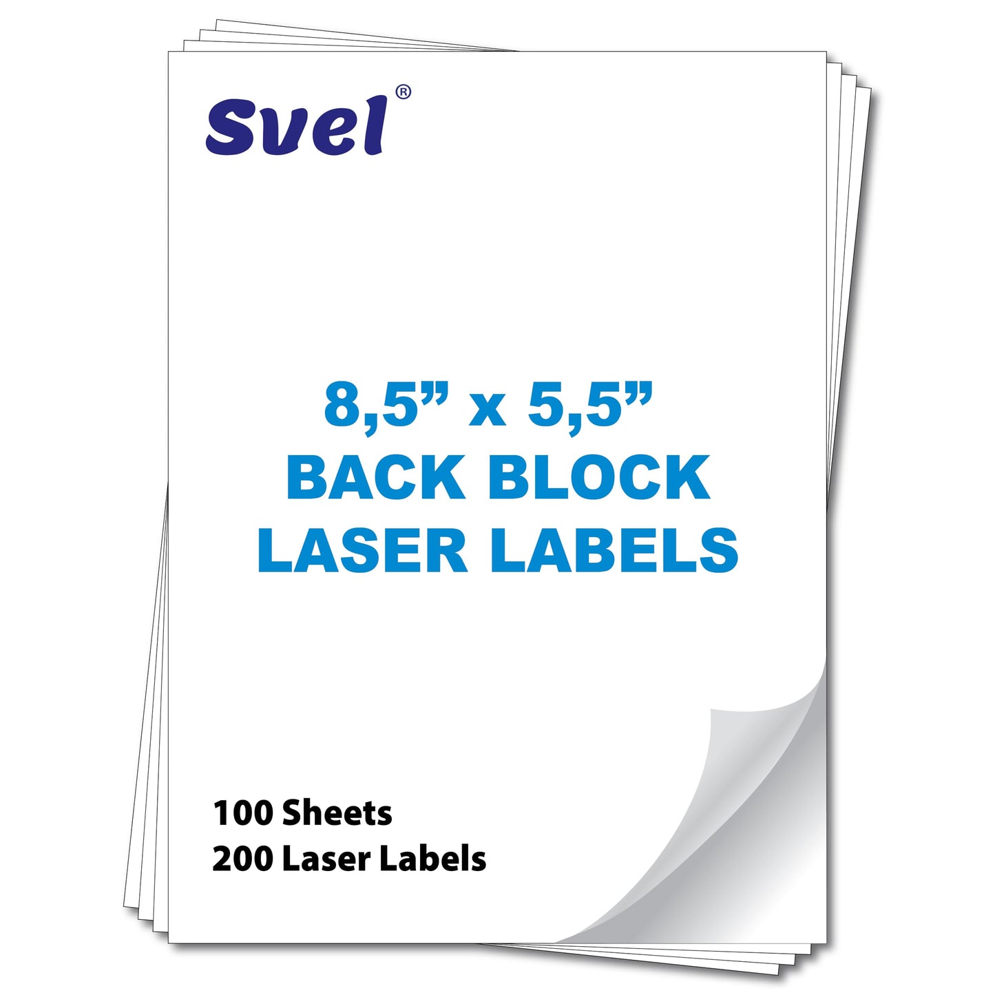 High-Opacity Blockout Shipping Labels – Half Sheet 5.5" x 8.5" – Cover Old Barcodes & Addresses – Laser & Inkjet Printable Back Block Stickers – Bulk Pack (100 Sheets/ 200 Labels)