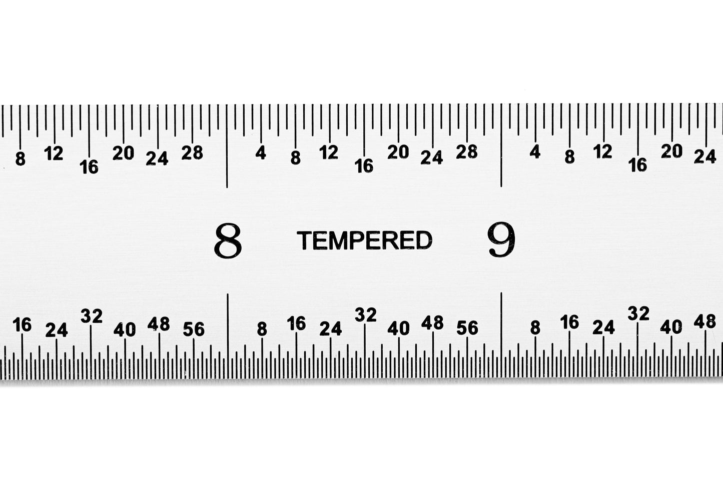 PEC Tools Rigid Metal Ruler, 12"/300mm High-Precision Steel Rule with Satin Chrome Finish, English & Metric Graduation (1/32", 1/64", 0.5mm, 1.0mm), Fully Hardened and Tempered, Made in USA